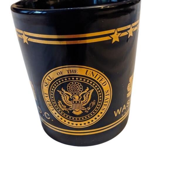 Washington DC Mug Cup US Government Seal Capitol Building Navy Blue Gold Images - Picture 2 of 5
